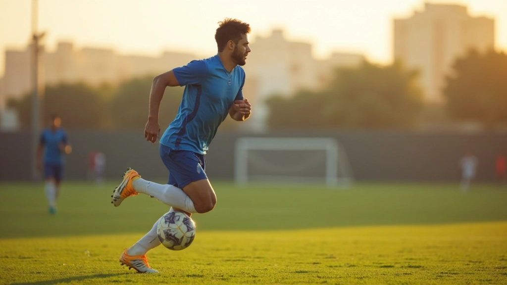 مجموعة لاعبي كرة قدم يقومون بتدريب الجري والتحمل على ملعب التدريب الأخضر