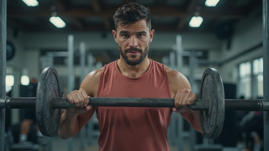 متدرب كرة قدم يقوم بتمارين القوة والتحمل البدني في الجيم